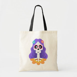 Day of the Dead Halloween Sugar Skull Tote Bag