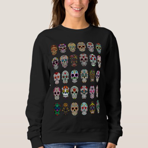 Day Of The Dead Halloween Sugar Skulls Sweatshirt