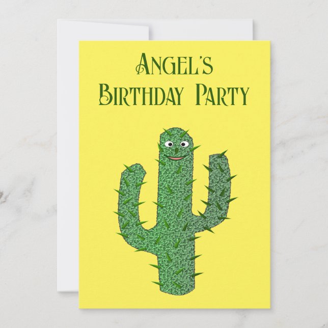 Day of the Dead Happy Cactus Custom Birthday Invitation (Front)