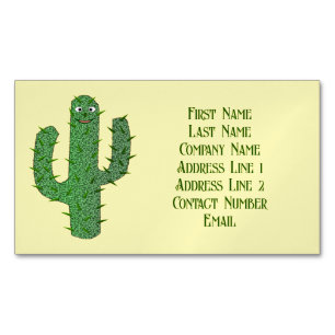 Day of the Dead Happy Cactus Custom Business Card Magnet