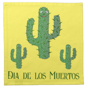 Day of the Dead Happy Cactus Custom Cloth Napkin