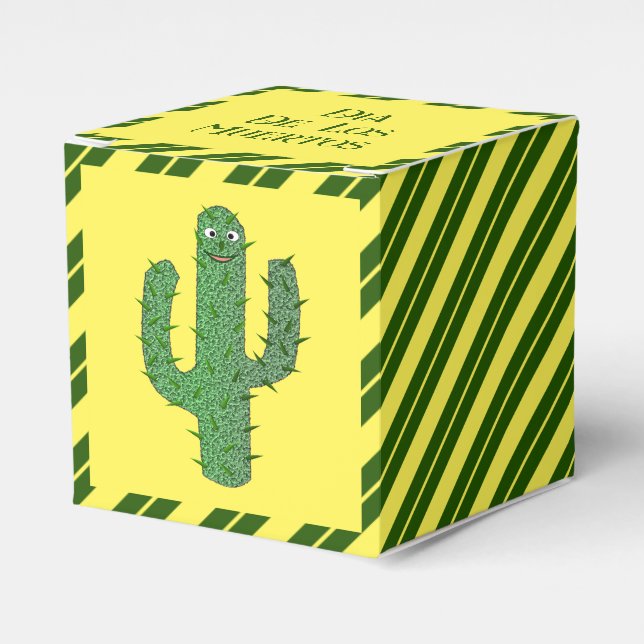Day of the Dead Happy Cactus Custom Favor Boxes (Front Side)