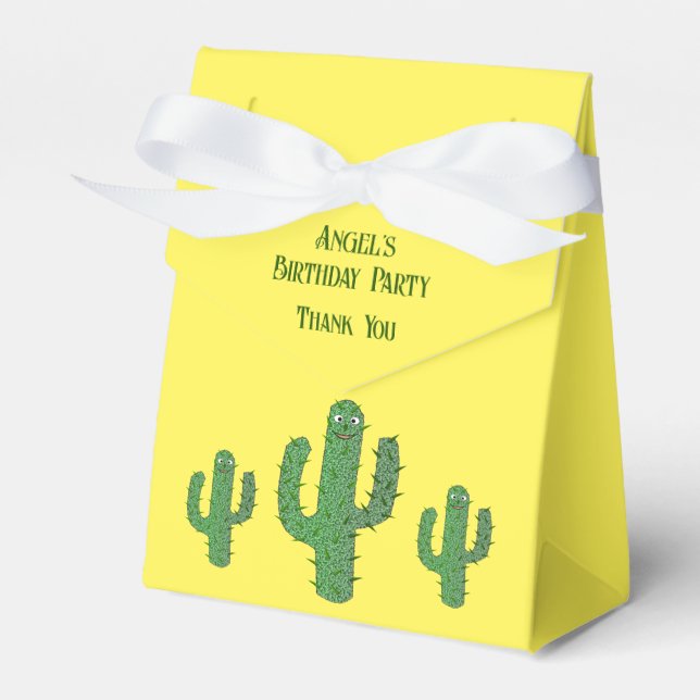 Day of the Dead Happy Cactus Custom Favor Boxes (Front Side)