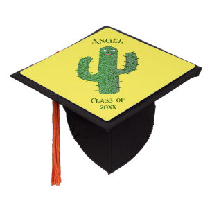 Day of the Dead Happy Cactus Custom Graduation Cap Topper