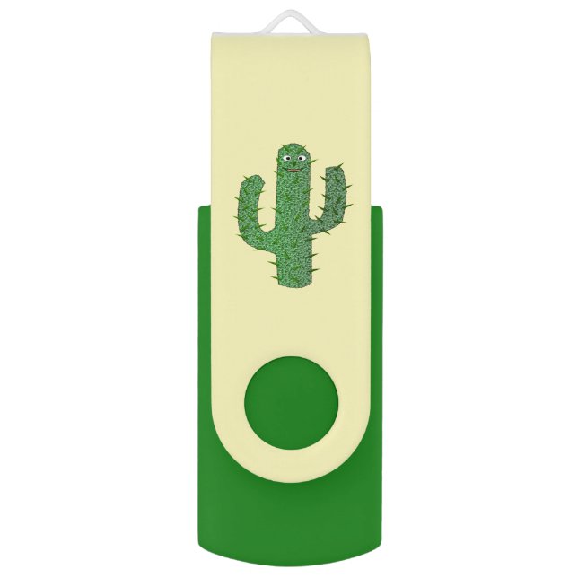 Day of the Dead Happy Cactus Custom Name Flash Drive (Front Vertical)