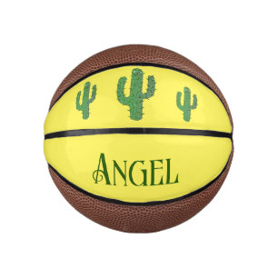 Day of the Dead Happy Cactus Custom Name Mini Basketball