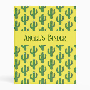 Day of the Dead Happy Cactus Custom Name Mini Binder