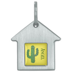 Day of the Dead Happy Cactus Custom Name Pet ID Tag