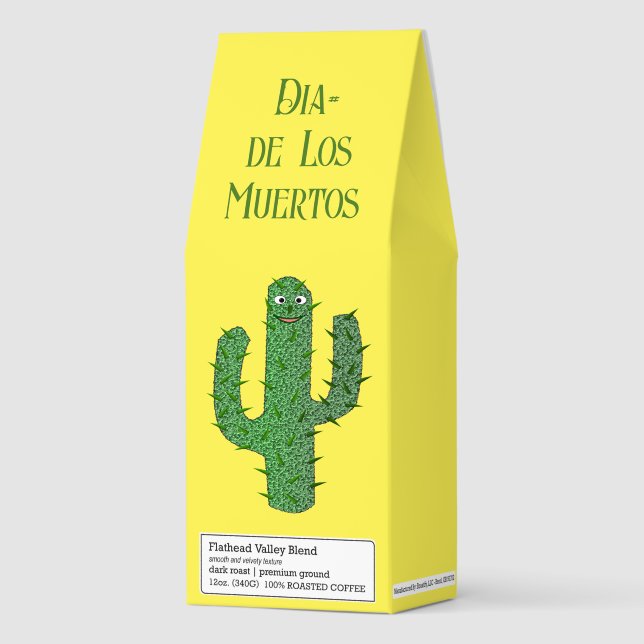 Day of the Dead Happy Cactus Custom Roasted Coffee (Front)