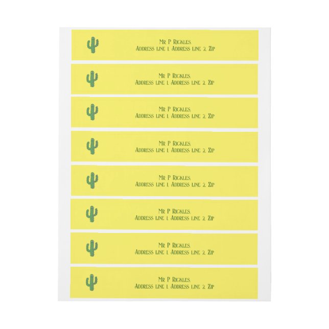 Day of the Dead Happy Cactus Custom Wrap Around Address Label (Sheet)