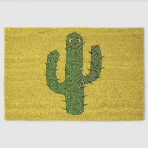 Day of the Dead Happy Cactus Fiber Doormat