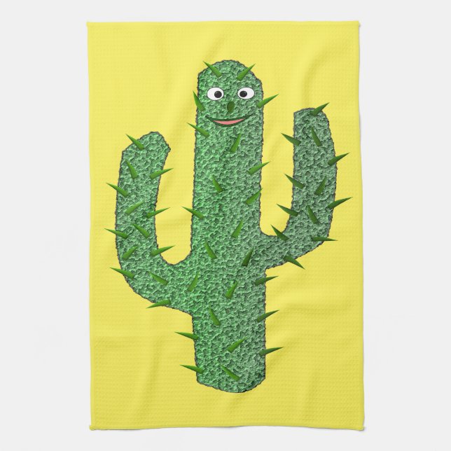 Day of the Dead Happy Cactus Kitchen Towel (Vertical)