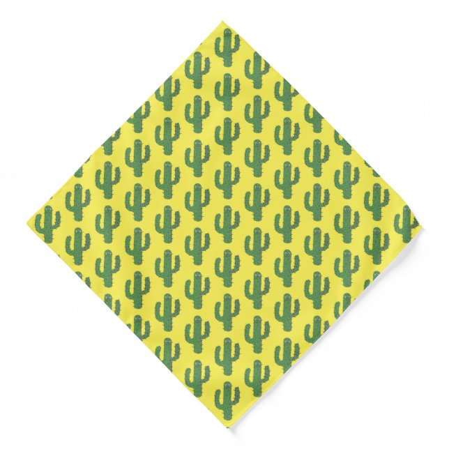 Day of the Dead Happy Cactus Patterned Bandana (Front)