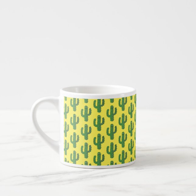 Day of the Dead Happy Cactus Patterned Espresso Cup (Left)