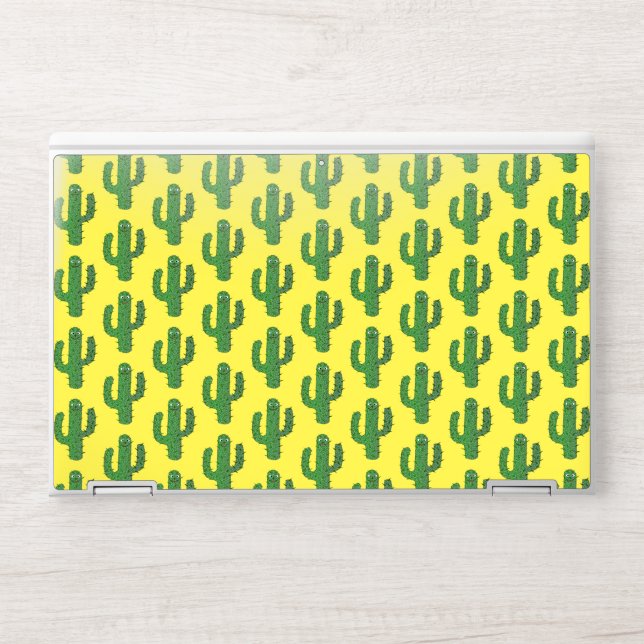Day of the Dead Happy Cactus Patterned HP Laptop Skin (Front)