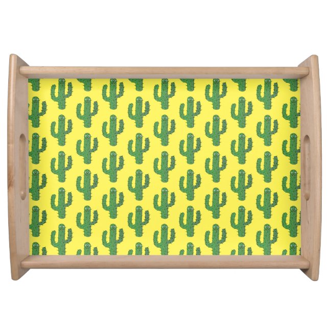Day of the Dead Happy Cactus Patterned Serving Tray (Front)