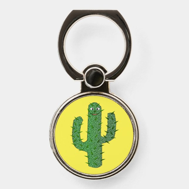 Day of the Dead Happy Cactus Phone Ring Stand (Front)