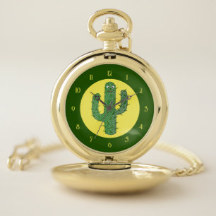 Day of the Dead Happy Cactus Pocket Watch