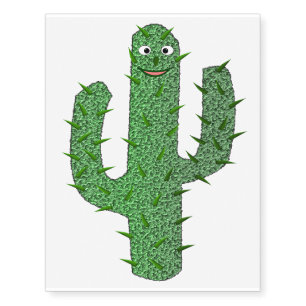 Day of the Dead Happy Cactus Temporary Tattoos