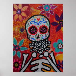 Day of the Dead Harmonica Player Poster
