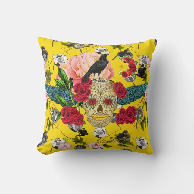 Day of the Dead  I  Dia De Los Muertos Pillow (Front)