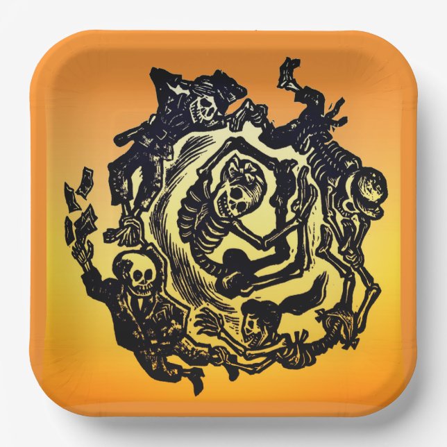 Day of the Dead - José Guadalupe Posada Paper Plates (Front)