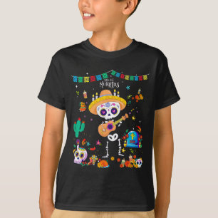 Day Of The Dead Kids Boys 2025 Dia De Los Muertos T-Shirt
