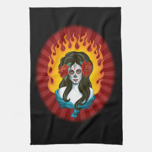 Day of the Dead La Muerta Kitchen Towel