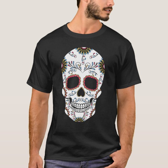 Day Of The Dead Large Sugar Skull T-Shirt (Front)