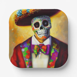 Day of the Dead Man 3 Paper Plates