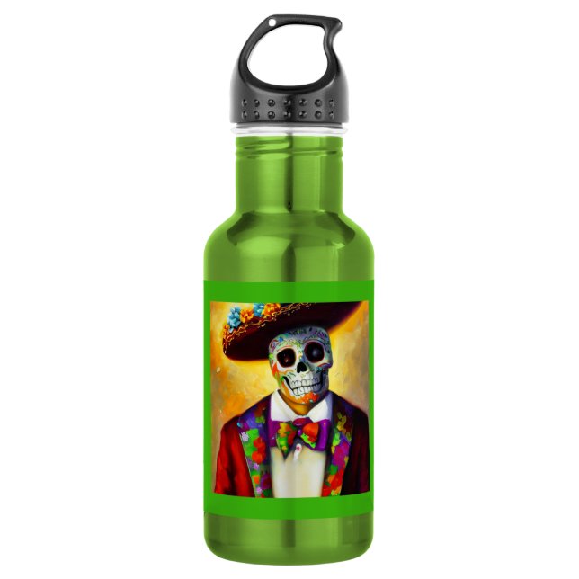 Day of the Dead Man 3 Stainless Steel Water Bottle (Front)