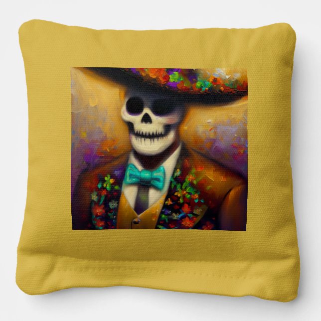 Day of the Dead Man (4) Cornhole Bags (Front)