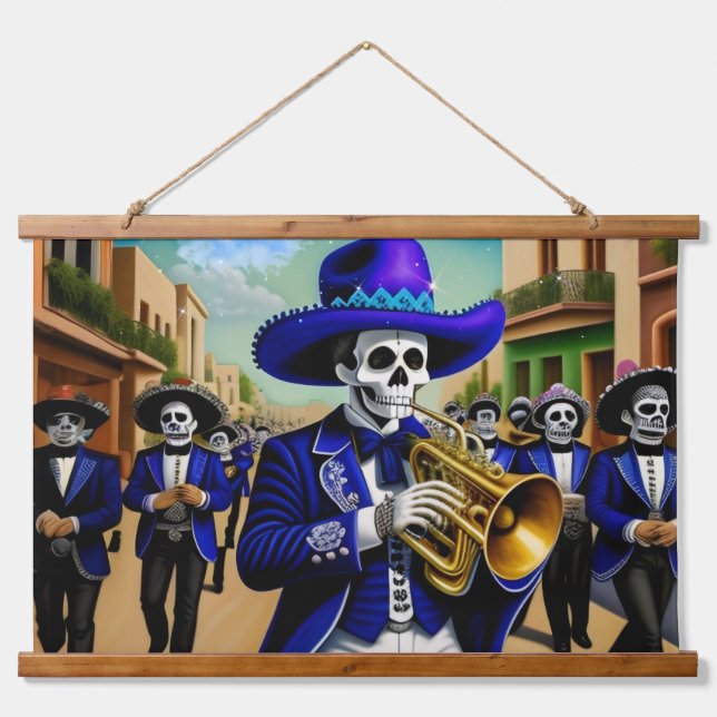 Day of the dead Mariachi Art Tapestry (Front)