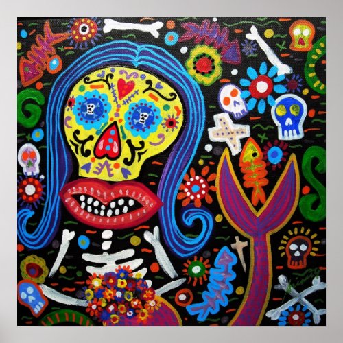Day of the Dead Mermaid Posters
