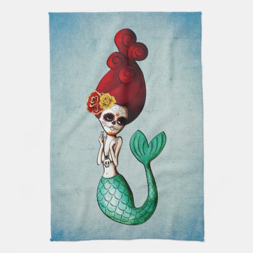 Day of The Dead Mermaid Towel