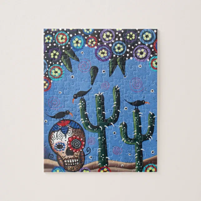 Day Of The Dead Mexican Art By Lori Everett Jigsaw Puzzle | Zazzle