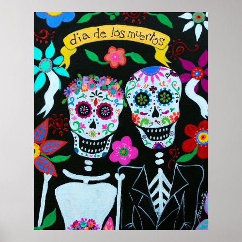 DAY OF THE DEAD MEXICAN ARTIST COUPLE POSTERS