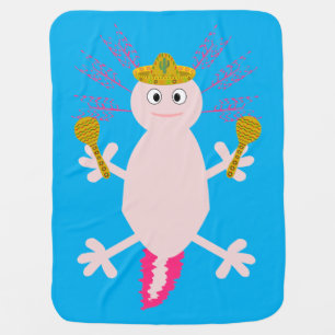 Day of the Dead Mexican Axolotl Baby Blanket