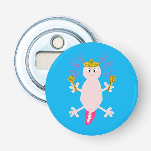 Day of the Dead Mexican Axolotl Bottle Opener (Front)