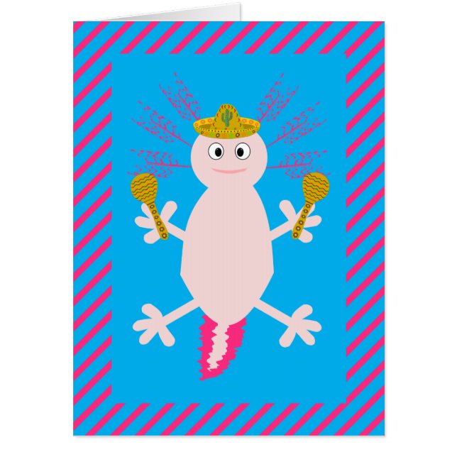 Day of the Dead Mexican Axolotl Custom Card (Front)