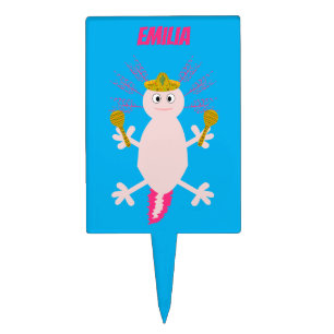 Day of the Dead Mexican Axolotl Custom Name Cake Topper