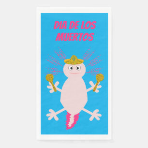 Day of the Dead Mexican Axolotl Custom Paper Guest Towels