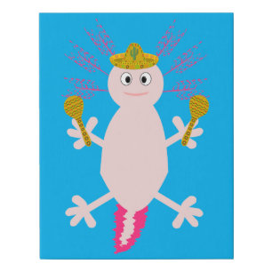Day of the Dead Mexican Axolotl Faux Canvas Print