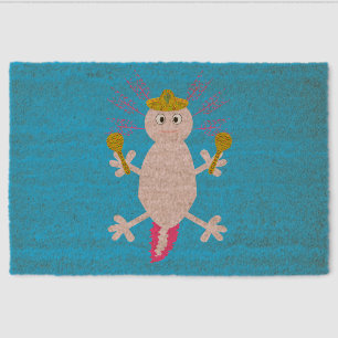 Day of the Dead Mexican Axolotl Fiber Doormat