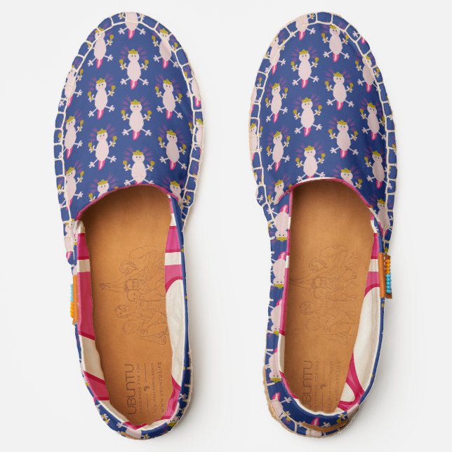 Day of the Dead Mexican Axolotl Patterned Espadrilles (Front)