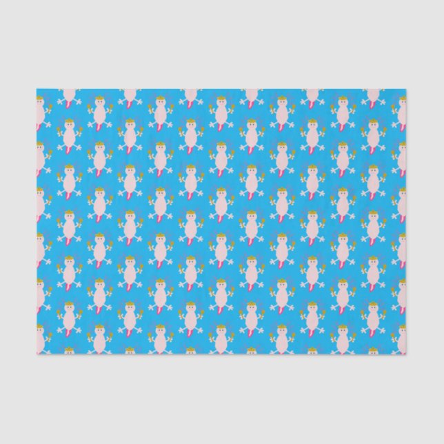 Day of the Dead Mexican Axolotl Patterned Tissue Paper (Front)