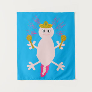 Day of the Dead Mexican Axolotl Tapestry
