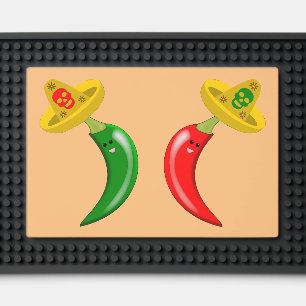 Day of the Dead Mexican Chilis Bar Mat