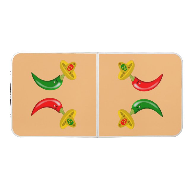Day of the Dead Mexican Chilis Beer Pong Table (Top)