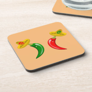 Day of the Dead Mexican Chilis Beverage Coaster
